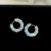 Nuevos pendientes de estilo europeo y americano con aguja de plata y detalles de diamantes en forma de cruz C, pendientes de diseño único, modernos y versátiles para el uso diario