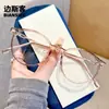 30347 Nuevo Marco de Gafas Retro de Negocios Moda para Mujer Lentes Planos Tr Modernos y Más Fáciles de Combinar Miopía Se Pueden Combinar con Grados