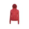 Colección Chaqueta Roja de Año Nuevo Yoga Deportes Running Cárdigan Sudadera Chaqueta de Cuello Alto Top Delgado de Manga Larga para Exteriores