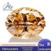 Moissanita em Forma de Ovo Oval Cor Champagne Diamante Solto 0,5 Quilate com Certificado, Cartão Preto, Testador de Diamante Luxo Leve