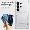 Aplicável em Fronteiras Capa Transparente para Celular Samsung S25Ultra S24 Capa Flip Porta-Cartão Galaxy S23 Carteira Capa Anti-Queda