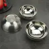 Tigela Redonda de Aço Inoxidável Chinesa Doméstica Camada Dupla Espessada Isolada para Sopa Cantina Restaurante Tigela de Arroz para Crianças e Adultos