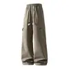 Pantalones de trabajo casuales estilo americano para hombre, nueva colección primavera/otoño 2026, corte holgado, pierna recta, pantalones de chándal de pierna ancha, pantalones largos para hombre