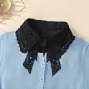 Nuevos Accesorios de Pajarita Bordada Soluble en Agua Cuello Falso para Camisa de Mujer Cuello de Encaje Cuello Falso Calado