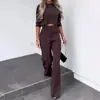 Conjunto Casual Feminino de Duas Peças Moda Amazon Transfronteiriça 2025 Roupas Femininas