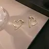 Aretes de Corazón Estilo Minimalista Aguja de Plata Diseño Versátil en Forma de Corazón Aretes Desmontables Aretes Dos en Uno