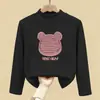 Roupa térmica feminina com forro de fleece, novo estilo outono e inverno 2026, segunda pele infantil de manga comprida, camiseta interna escovada para meninas