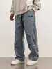 Calça Esportiva Europeia e Americana Transfronteiriça Masculina Primavera e Verão Nova Calça Casual Bordada Calça Reta Solta Retrô Americana 2009