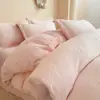 Categoria a Materno e Infantil Grau Inverno Leite Veludo Roupa de Cama Conjunto de Quatro Peças Veludo Coral Acolchoado Grosso Capa de Edredom Lençóis de Cama Flanela com Forro de Lã