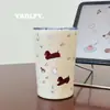 Nuevo Taza de Agua Portátil con Popote de Chica Linda de Alto Valor Estudiante Simple Nicho Diseño No Común Termo de Gran Capacidad