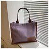 Lona Casual e Moderna 2025 Nova Saco Lateral Casual Estilo Literário Coreano de Grande Capacidade Roupa de Trabalho Simples Bolsa Tote de Ombro