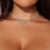 Nuevo collar de cruz de diamantes de imitación de AliExpress moda de club nocturno sexy cadena de clavícula de diamantes accesorios brillantes europeos y americanos