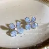 Pendientes de Cristal Fresco con Forma de Flor para Mujer, Lujo Accesible, Pendientes de Gama Alta, Pendientes Ins Bosque de Nicho, Nuevo Estilo 2023
