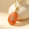 Nuevo modelo de venta cruzada más vendido, collar de circonita con forma de gota de agua tipo piedra natural, colgante pequeño simple de moda versátil de nicho