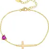 Novo Bracelete de Cobre com Cruz de Doze Pedras do Nascimento da Amazon para Mulheres Joias de Zircônia Atacado Pulseira Empilhável