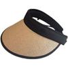 Chapéu de palha dobrável com tampa oca protetor solar Chapéu de sol Guarda-sol de verão Chapéu UV Chapéu de palha de motociclista com cola preta feminina