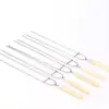 Garfo de Churrasco com Cabo de Madeira Garfo em U para Grelha ao Ar Livre Espetos de Churrasco Suprimentos para Churrasco Garfo para Asas de Frango Coxas de Frango Agulha Grossa para Grelhar
