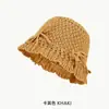 Sombrero de pescador de punto hueco de estilo coreano, sombrero de ala corta de estilo casual combinable, sombrero de ala corta liso, sombrero para el sol, protector solar, sombrero de cubo de estilo japonés