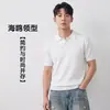 Elegante polo casual de punto gofrado para hombre, nuevo modelo de verano con cuello de dos botones, transpirable, color liso, manga corta de vestir