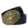 Cinturón Vaquero Occidental Transfronterizo, Estilo Nuevo con Hebilla Grande de Cabeza de Toro, Cinturón de Moda Juvenil, Cinturón para Ropa Exterior Estilo Callejero Americano