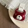 Novo Tecido Tridimensional Morango Urso Laço Grampo de Cabelo Infantil Grampo de Cabelo Faixa de Cabelo Grampo de Cabelo Presilha Lateral Tendão de Borracha