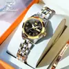 Jinshidun Novo Atacado Dropshipping Relógio Feminino Retrô Totalmente Automático Mecânico Movimento Importado À Prova D'água Luminoso Relógio Feminino