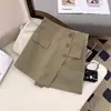 Calça Pantalona de Alfaiataria Feminina Shorts Primavera e Verão 2024 Nova Cintura Alta Versátil Saia Frontal Calça Traseira Emagrecedora Perna Larga Calça Flare