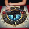 Toalha de Mesa Tarot Fase da Lua Geométrico Jogo de Cartas Tarot Tecido de Mesa Veludo