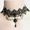 Collar de encaje negro punk europeo y americano de AliExpress Cadena gótica para la clavícula Accesorios de moda retro exagerados Collar falso