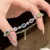 Pulseira Popular Colorida com Coração Cravejado de Diamantes do Xiaohongshu, Elegante e Requintada, Artesanato de Alto Valor, Pulseira Cubo de Açúcar para Mulheres