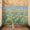 Felpudo de entrada de forma irregular con estampado floral rústico, felpudo de bucle de seda cortable, felpudo para entrada que quita el polvo y antideslizante