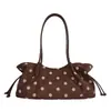 Bolso Retro de Lunares de un Solo Hombro para Mujer Modelo Nuevo 2026 Gran Capacidad Versátil Bolsa de Compras Moda para el Trabajo Bolso de Mano Bolso de Hombro