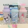 Yuguiru transparente gran capacidad plástico vaso de agua linda botella de agua Taza portátil verano estudiante hervidor taza portátil