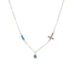 Joyería Transfronteriza Europea y Americana Nuevo Colgante de Ojo Moda Cadena para Clavícula Cruzada Simple Estilo Europeo y Americano Collar de Turquesa
