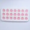 Venta al por mayor de fábrica molde de silicona redondo para cubitos de hielo de 21 cavidades con tapa fondo suave molde para cubitos de hielo molde para helado casero fácil de desmoldar