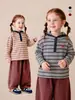 Ropa para Niños Tongbei 2026 Otoño Nueva Camiseta para Niños Sudadera con Capucha de Rayas para Niños y Niñas Top Casual Versátil