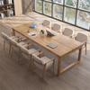 Combinación de Mesa y Silla de Oficina Estilo Nórdico de Tronco Mesa Larga Creativa para Sala de Capacitación Mesa de Conferencia de Madera Maciza para Empresa Grande