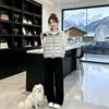 Chaleco de Algodón Canalé con Cuello Alto Estilo Coreano Tallas Grandes para Mujer, Corto, Holgado, Moderno, Abrigo Cálido, Nuevo para Otoño/Invierno 2026