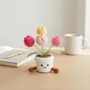 Venta Caliente Transfronteriza Hilo Ganchillo Planta en Maceta Rosa Girasol Abejita Maceta Linda Decoración Adorno Estilo Curativo