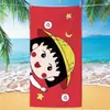 Toalha de Praia Chibi Maruko-Chan Desenho Animado Transfronteiriça Toalha de Banho de Praia para Crianças Toalha de Banho Absorvente Microfibra Toalha de Secagem Rápida