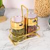Conjunto de Caixas para Tempero, Pote para Tempero, Armazenamento de Cozinha Pote de Sal, Caixa para Tempero Selada à Prova de Umidade, Frasco de Vidro para Tempero, Estilo Nórdico