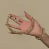 Collar de Cadena para Clavícula Estilo Palacio Retro con Flor Hueca de Pedrería, Borla de Gota de Agua, Conjunto de Accesorios de Moda de Lujo Nicho