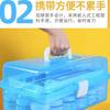 Caja de Herramientas de Arte Transparente 671 Portátil Engrosada Caja de Almacenamiento Gouache Caja de Pintura de Tres Capas Caja de Herramientas de Arte