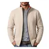 Amazon Transfronterizo Otoño e Invierno Suéter Cardigan de Cuello Alto para Hombre Chaqueta Gruesa Cálida con Forro Polar Estilo Europeo y Americano Prendas de Punto Ropa de Abrigo