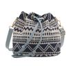 Bolso de mujer de estilo étnico, nuevo bolso de hombro de moda 2024, bolso de cubo con cordón de estilo occidental, bolso cruzado combinable.