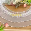 Blanco Chifón de Encaje Soluble en Agua con Borde de Volantes de Doble Capa para Cuellos, Accesorios Textiles del Hogar y Materiales de Ropa con Descuento
