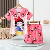 Pijamas de Niña Ropa de Verano de Manga Corta y Delgada para Niñas Ropa de Verano para Niños Grandes Estilo Nuevo Ropa para el Hogar Ropa Exterior