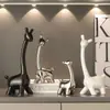 Luxo Leve Nórdico Alto Padrão Nicho Família de Quatro Veado Ornamentos Casa Sala de Estar Armário de Vinho Armário de TV Decoração Entrada