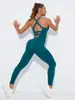 Comércio Exterior Roupas Femininas Transfronteiriças Europeias e Americanas Sem Costura Elásticas Peça Única Leggings Roupa Fitness Macacão Calça Peça Única para Mulheres