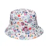 Gorras de pescador transfronterizas gorra de cuenca nueva estampado de constelaciones Planeta Nave Espacial gorra de pescador Gorra Solar